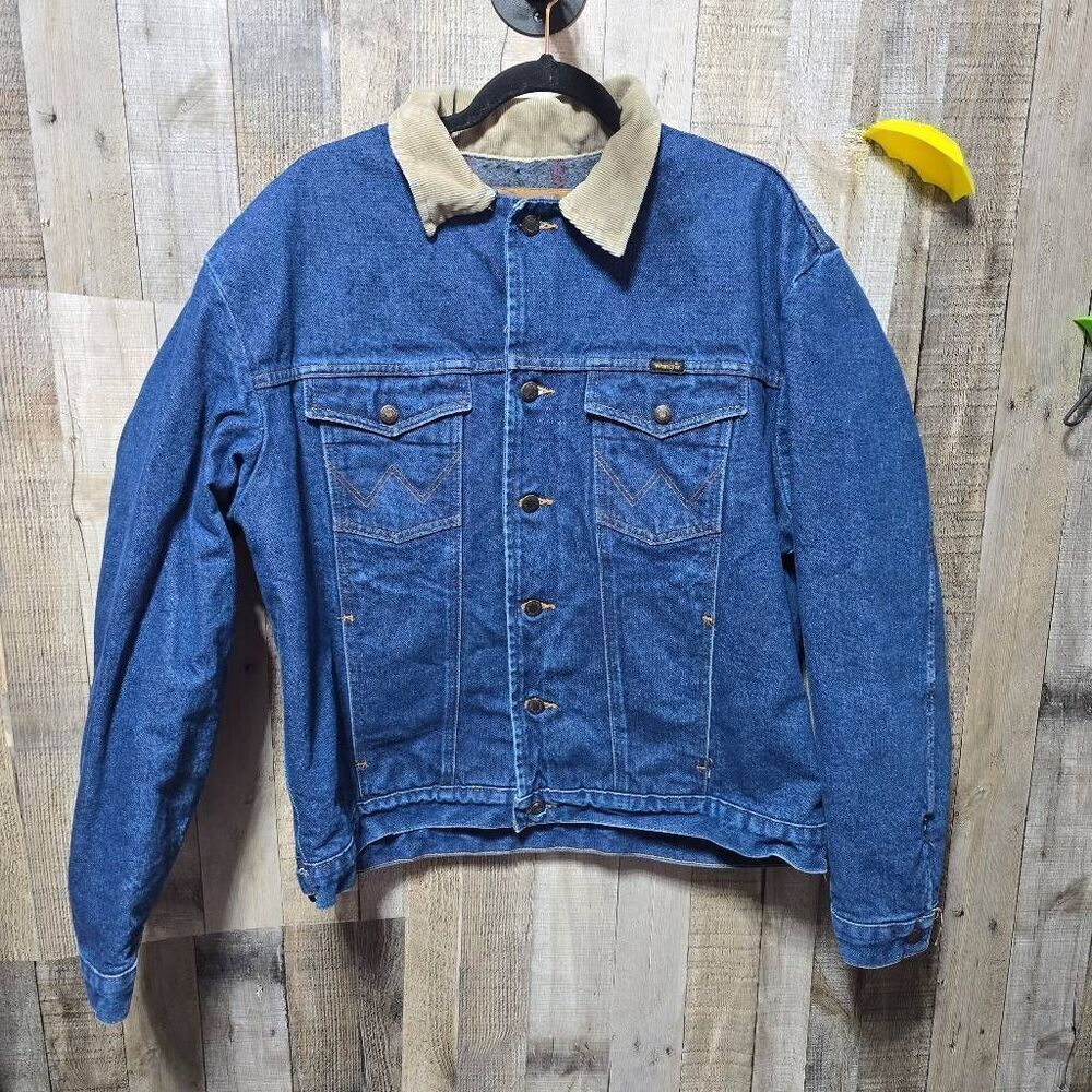 Wrangler Vintage Denim Blanket Lined Jean Trucker Jacket 46